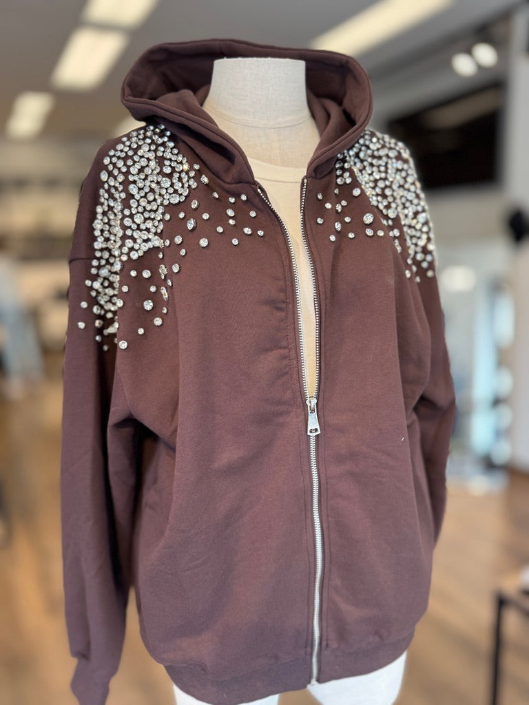 Felpa con zip e cappuccio