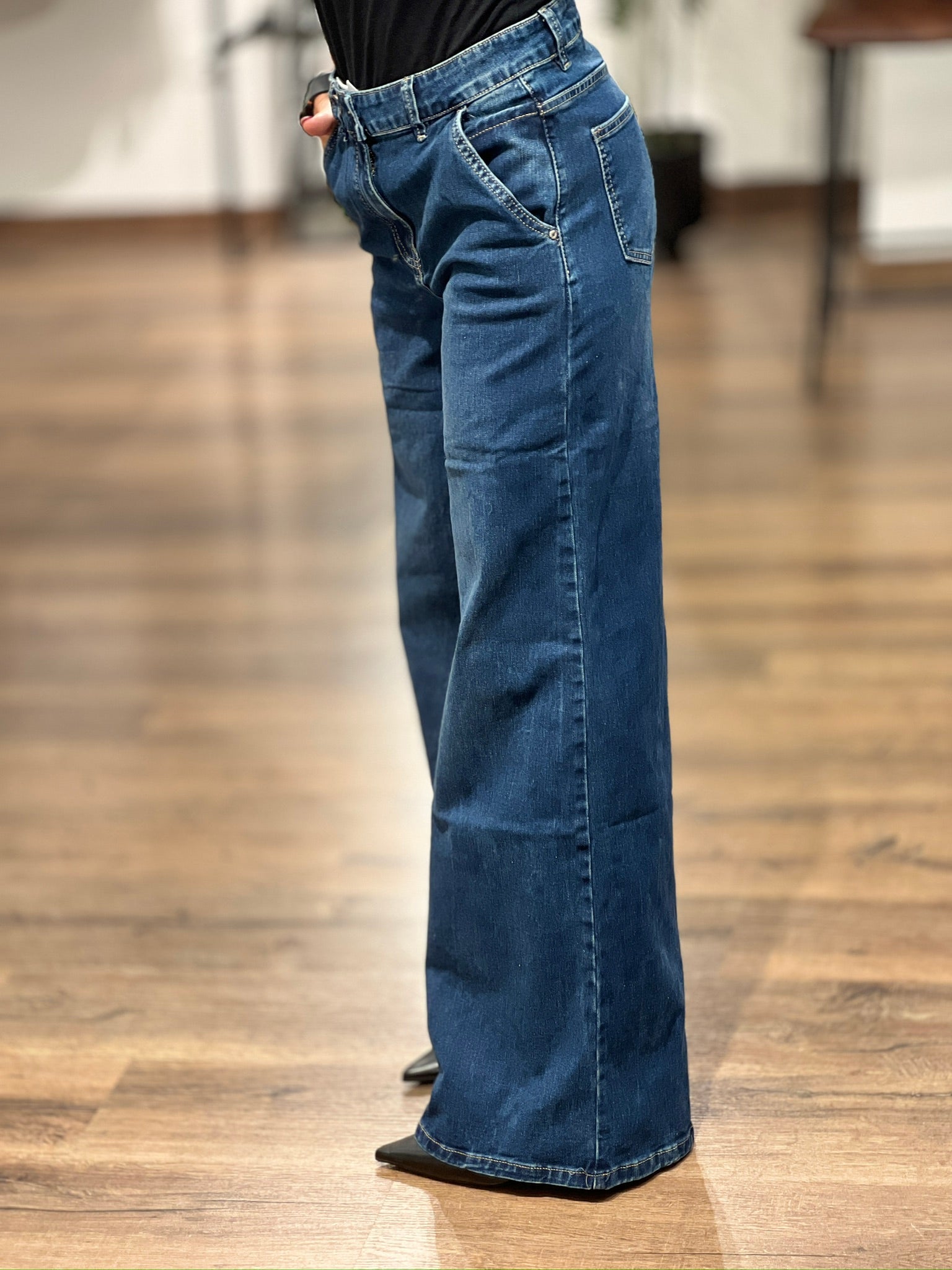Jeans tasca filo - gamba larga