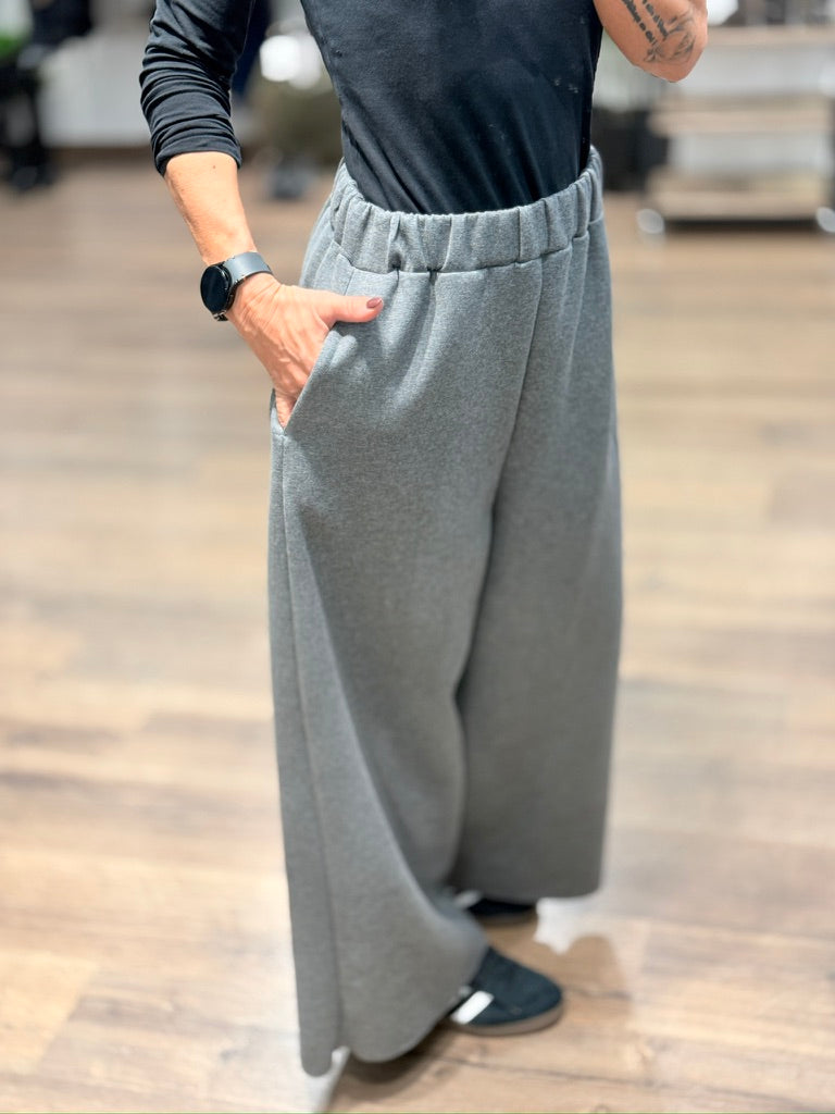 Pantalone palazzo misto tec/felpa