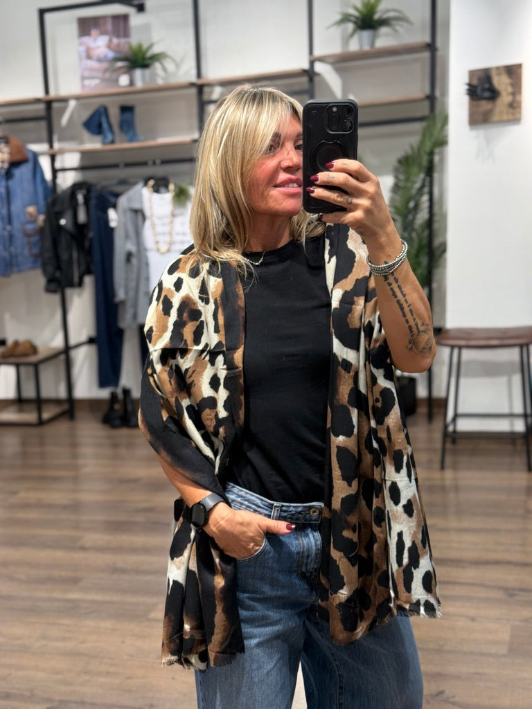 Sciarpa medio peso fantasia leopard