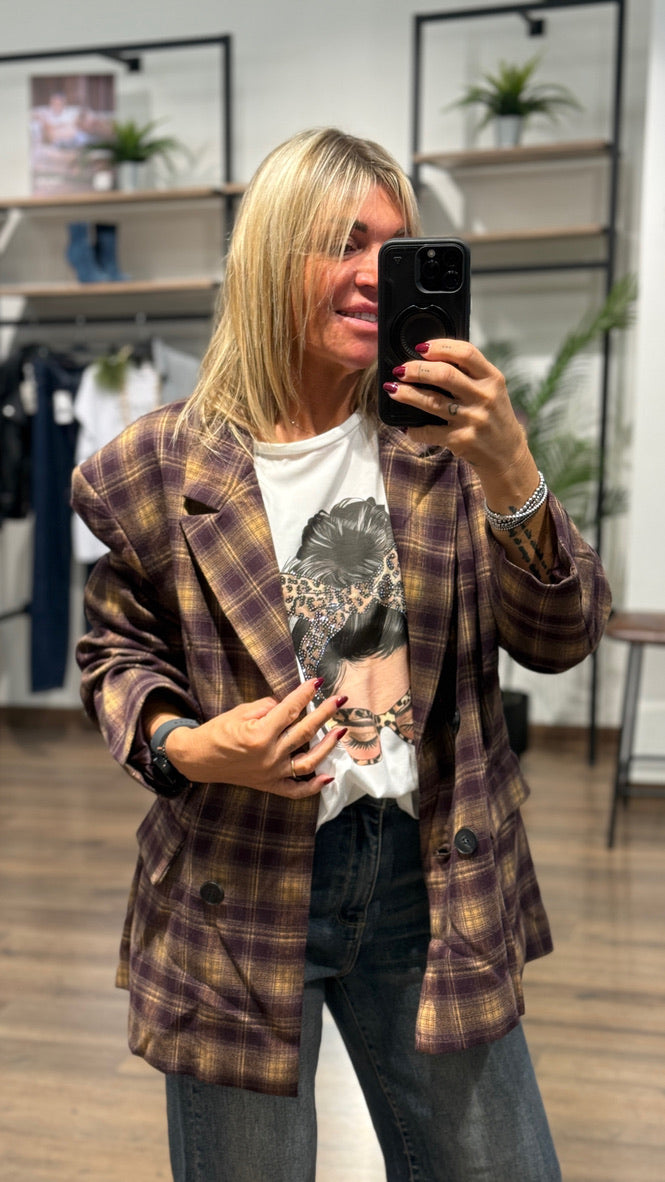 Giacca a quadri con fodera interna