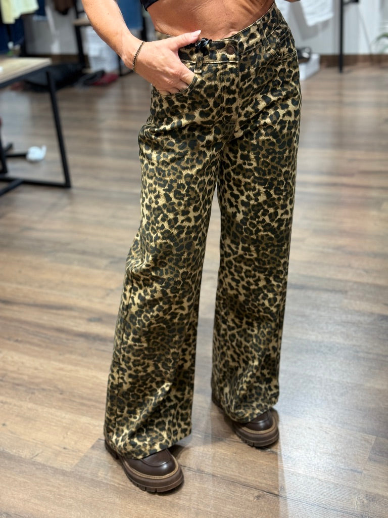 Pantalone 5tasche stampa animalier
