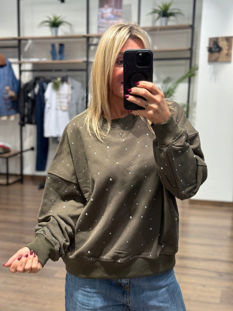 Felpa con brillantini