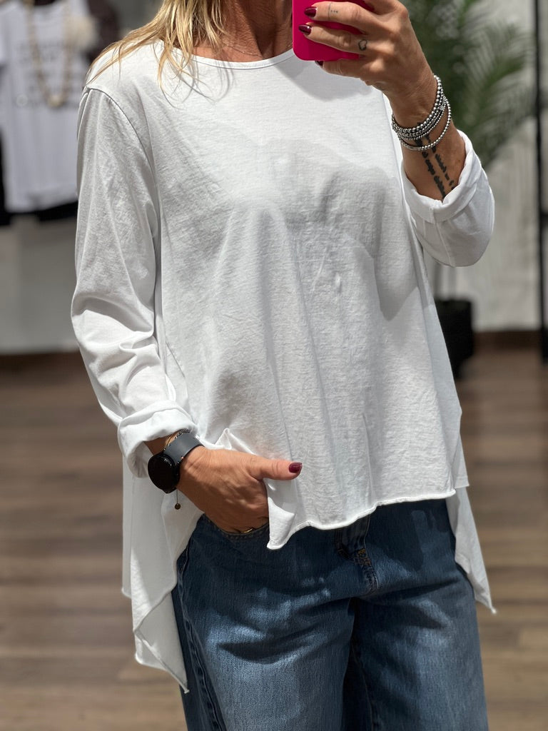 T-shirt in cotone manica lunga