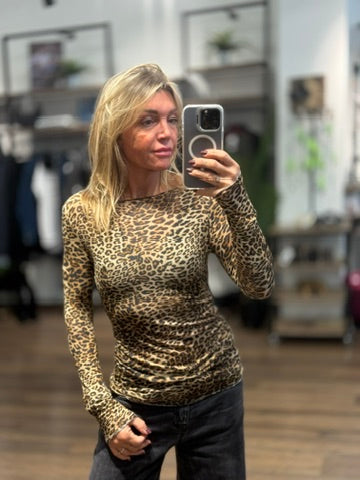 T-shirt misto cachemire animalier