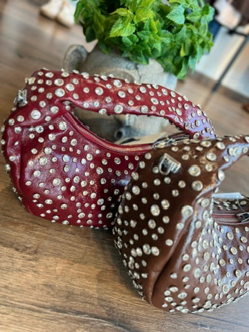 Borsa a mezzaluna con brillantini