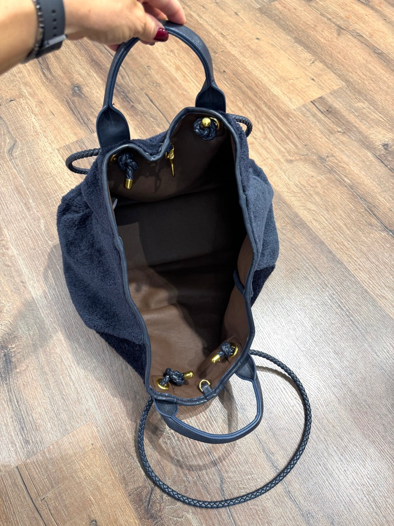 Maxi borsa in tessuto effetto pelliccia