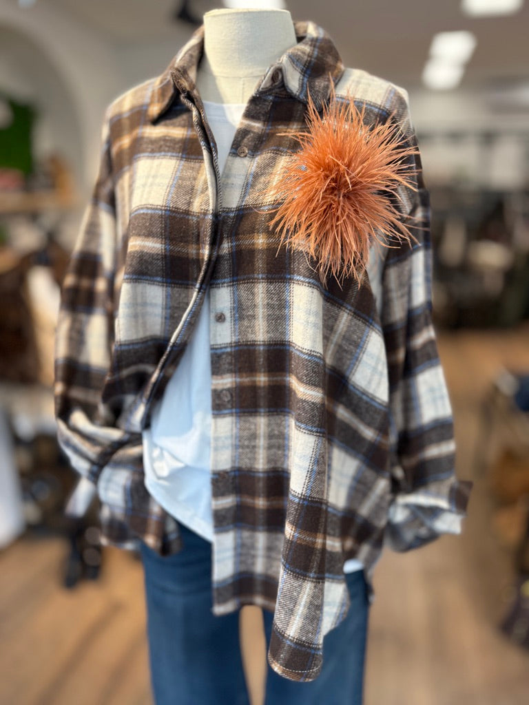 Camicia a quadri flanella azzurra