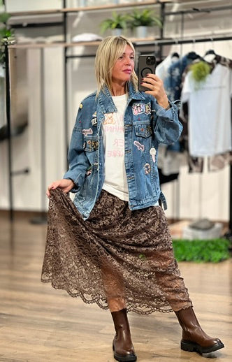 Giacca in jeans con patch