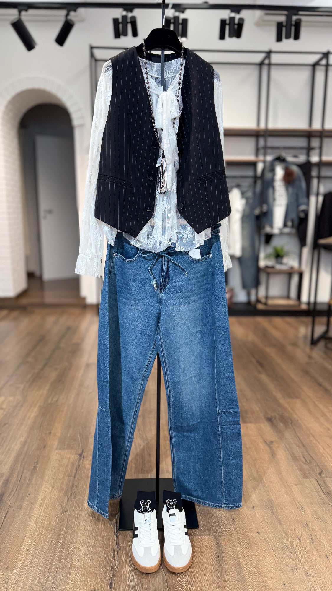 Gilet in tessuto gessato