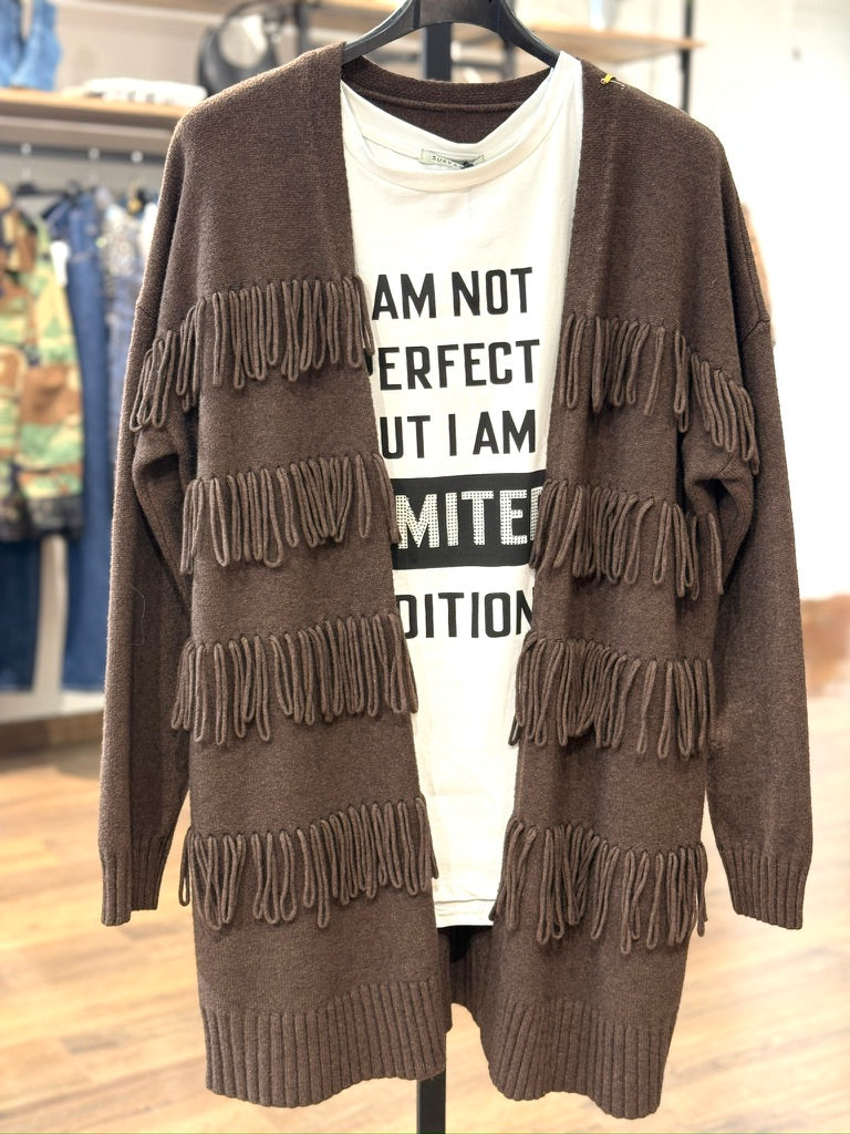 Cardigan frange tre