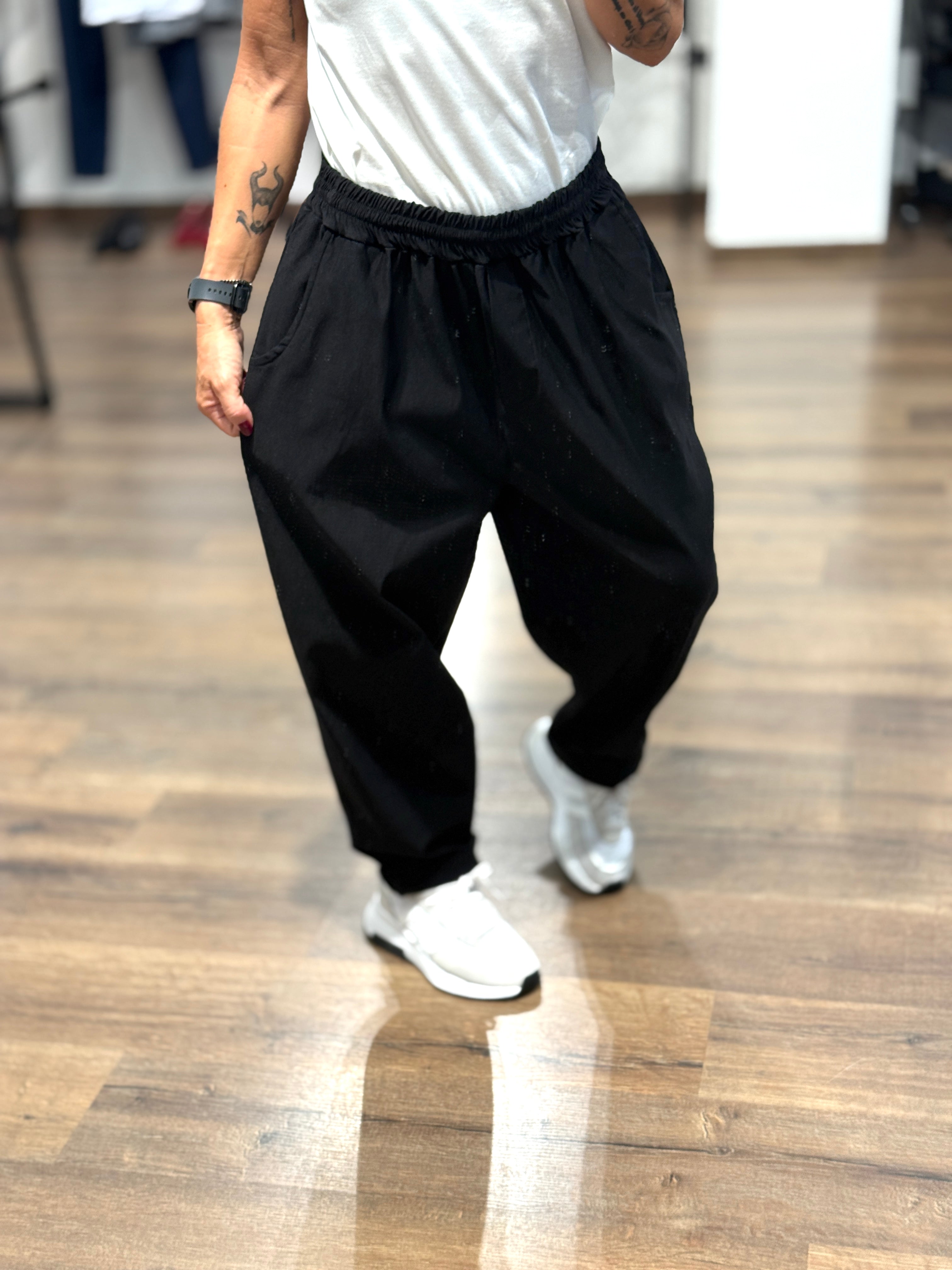 Pantalone con elastico baggie morbido