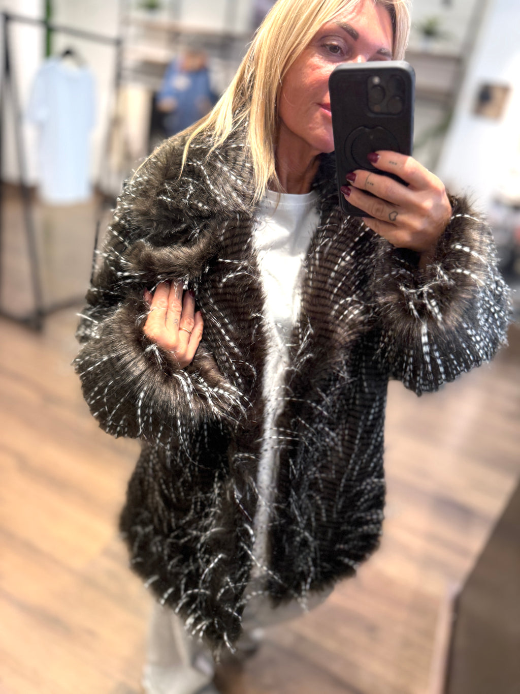 Giacca in ecopelo sfumato