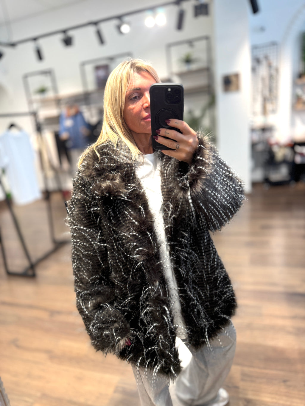 Giacca in ecopelo sfumato