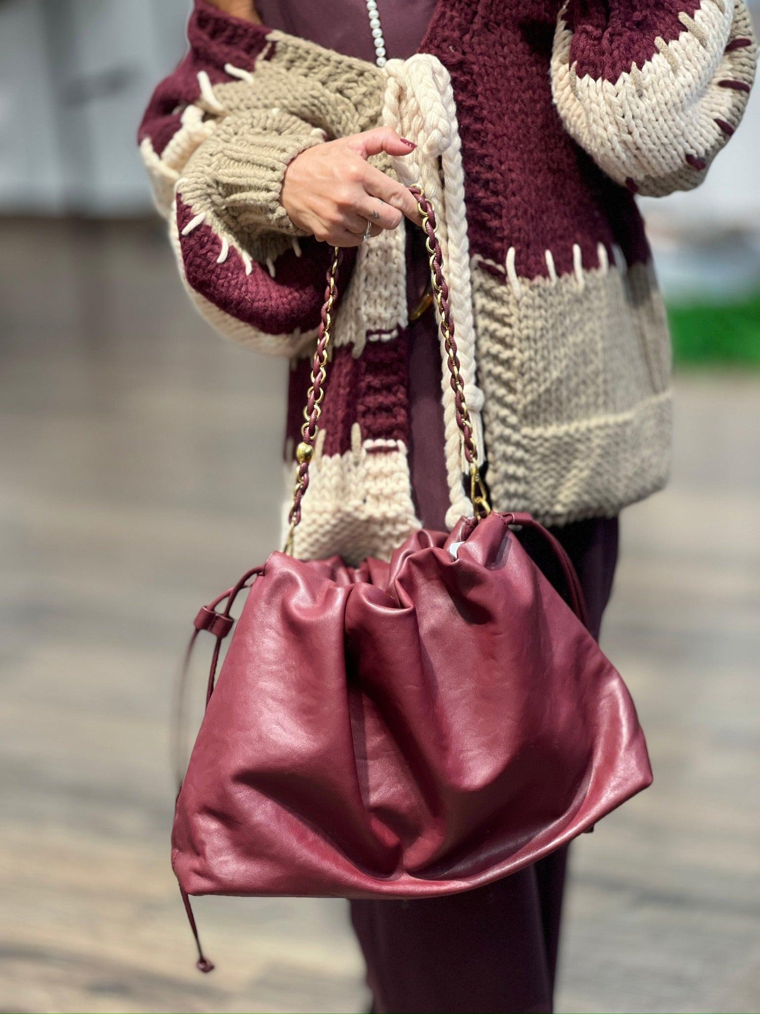 Borsa in ecopelle con tracolla