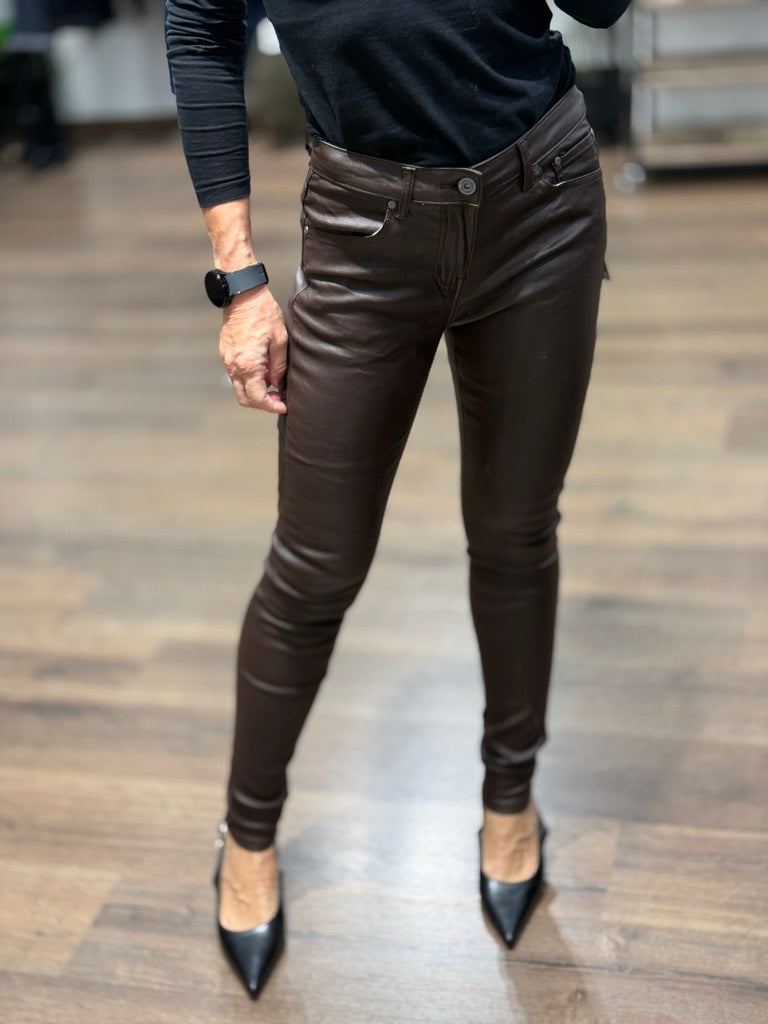 Pntalone Jeggings 5 tasche in ecopelle