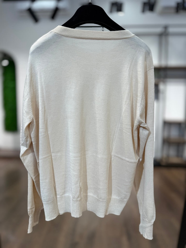 Maglia basica girocollo misto cachemire