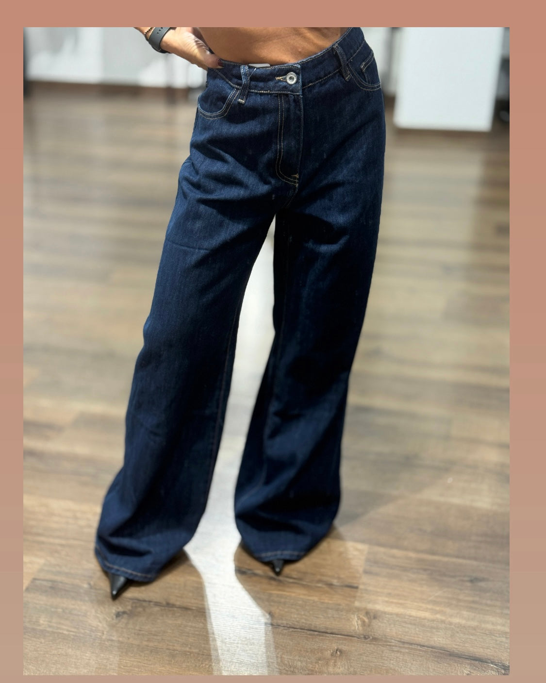 Jeans a palazzo denim scuro
