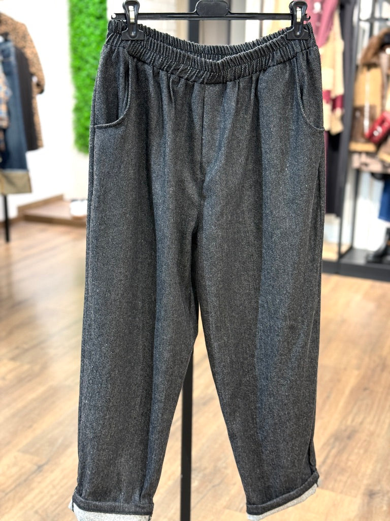 Pantalone carrot in tessuto