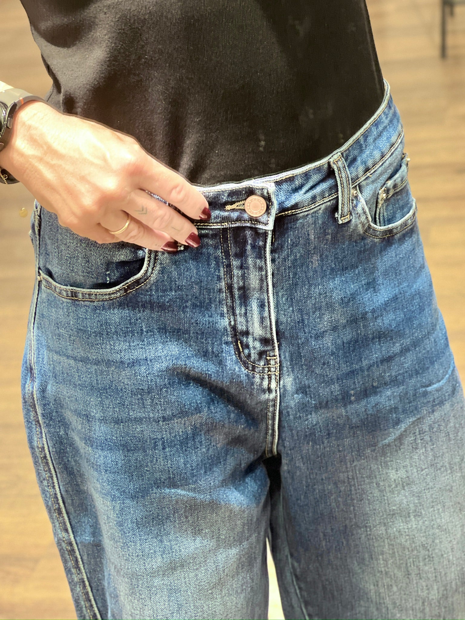 Jeans baggy blu slavato