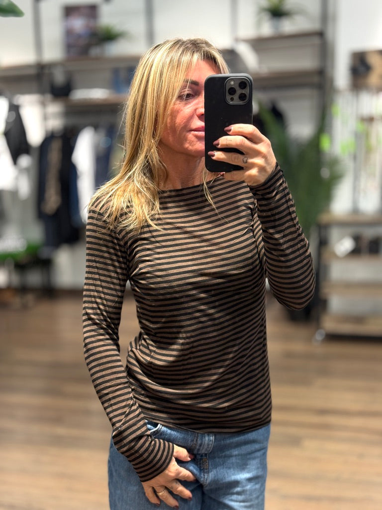 Tshirt basic misto cashmere righe