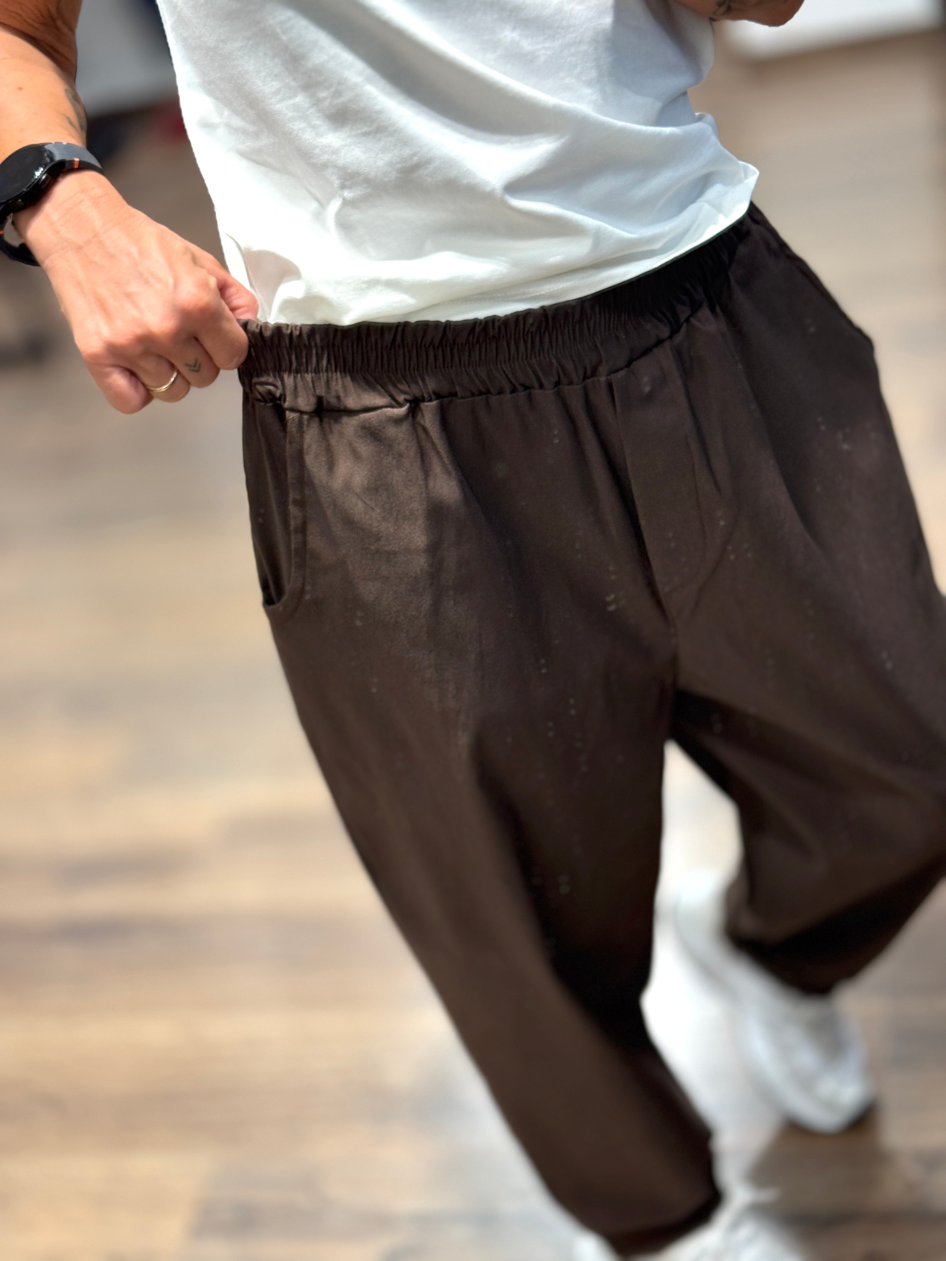 Pantalone con elastico baggie morbido