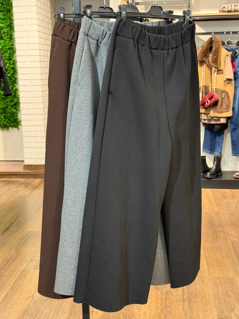 Pantalone palazzo misto tec/felpa