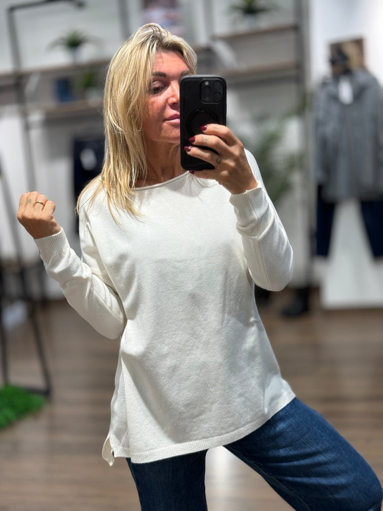 Maglia caldo cotone basica dal taglio morbido