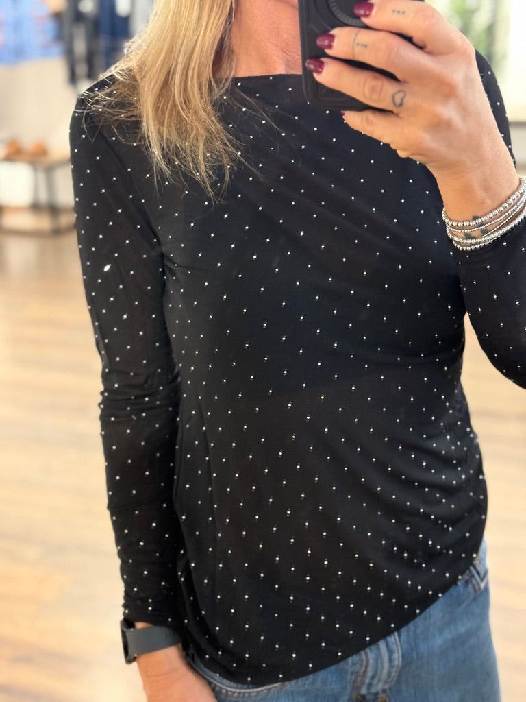 Maglia misto cashmere con borchiette