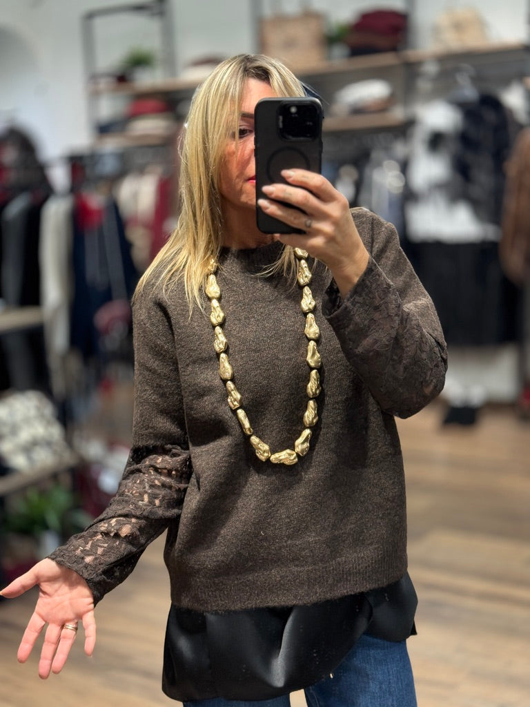 Maglia manica in pizzo