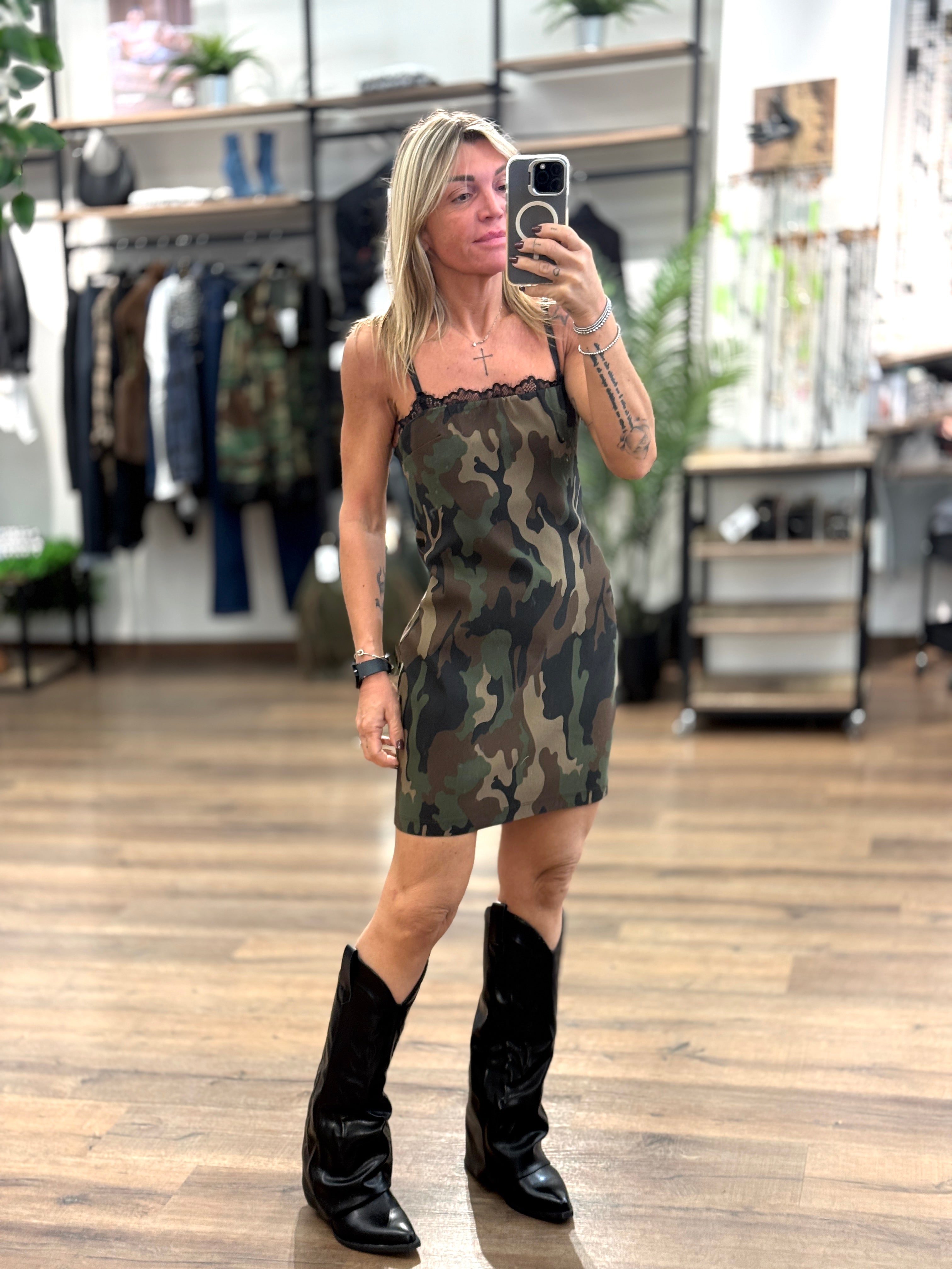 Mini abito camouflage