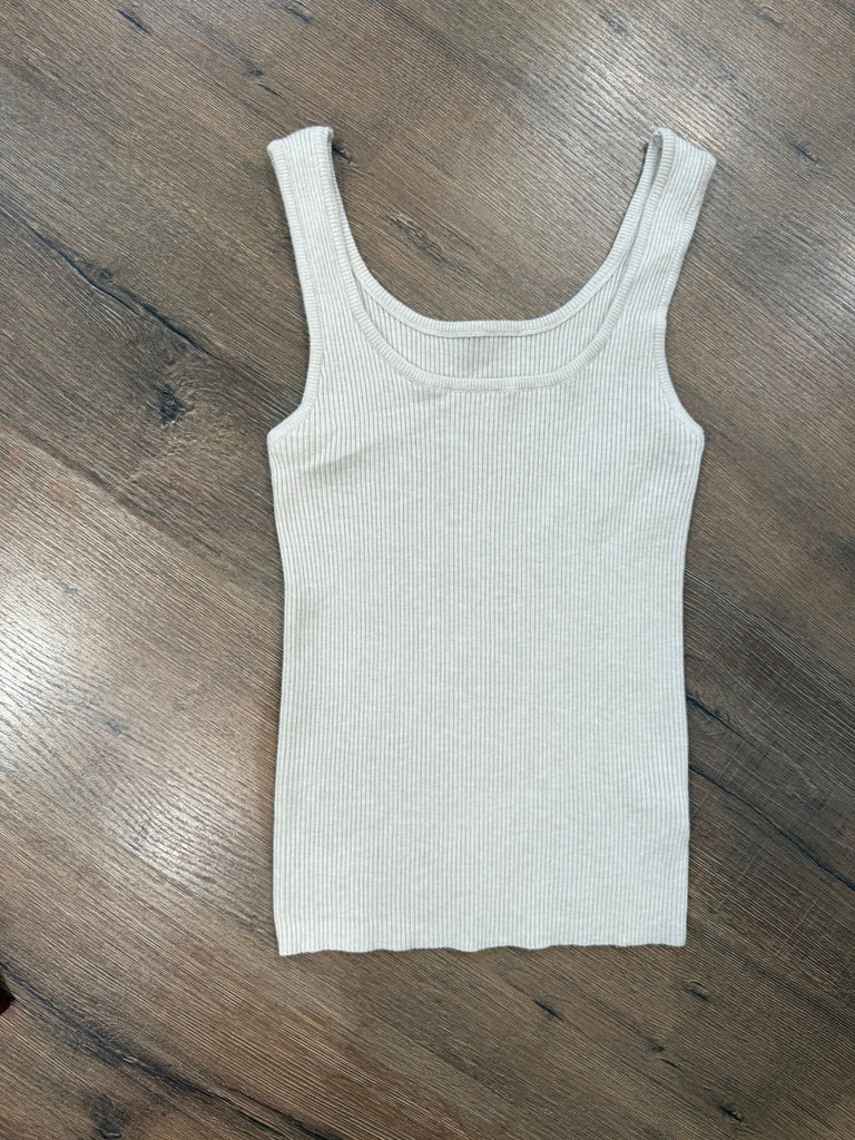 T-shirt senza maniche a costina