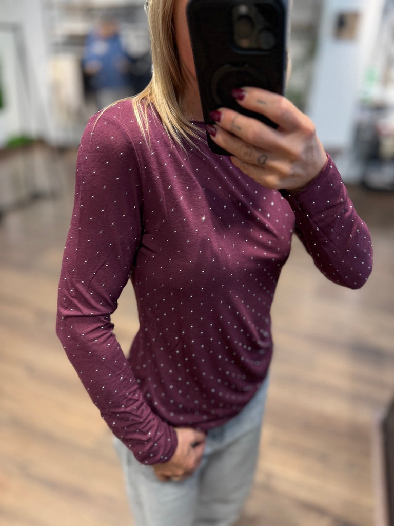 Maglia misto cashmere con borchiette