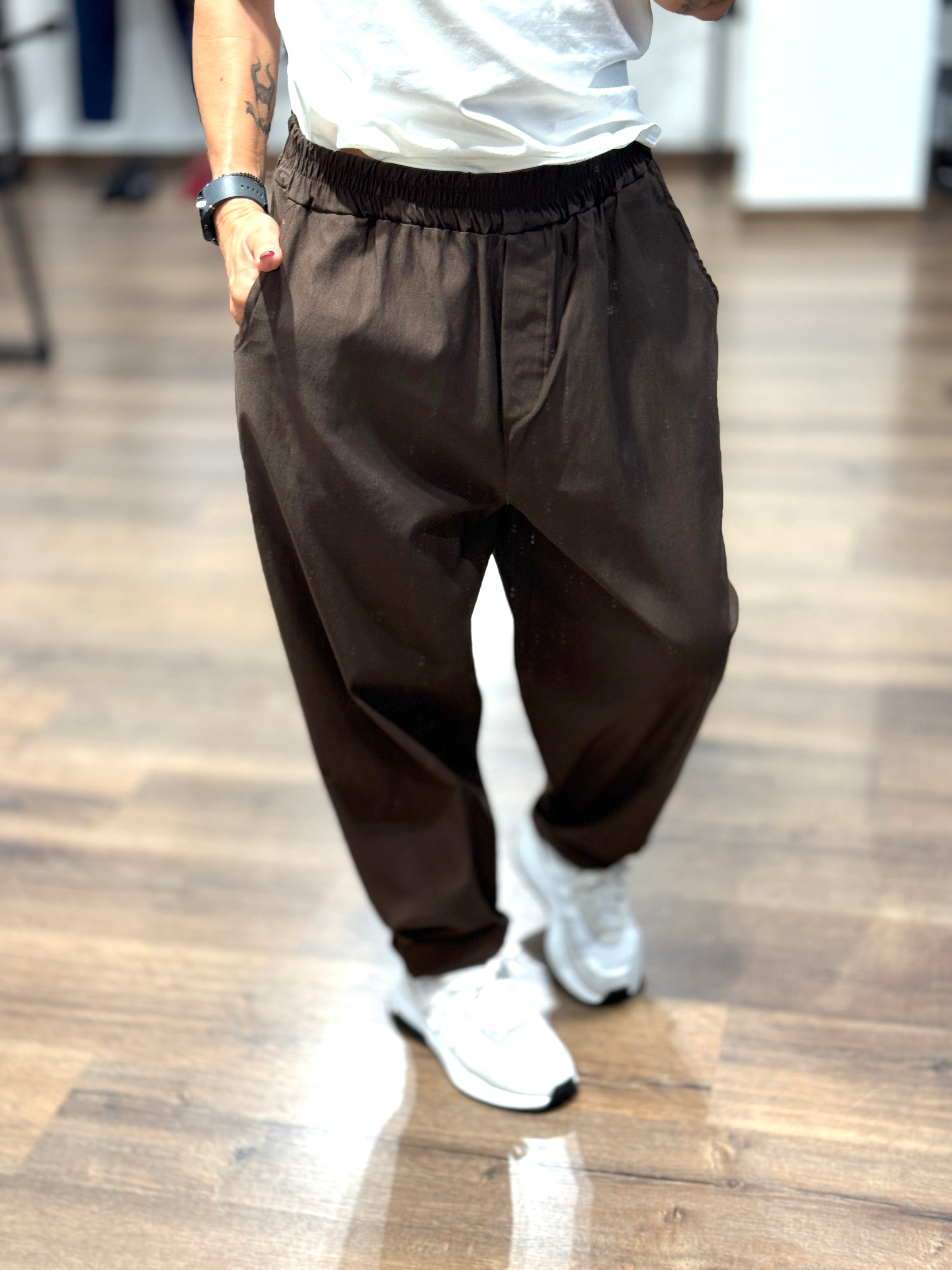 Pantalone con elastico baggie morbido
