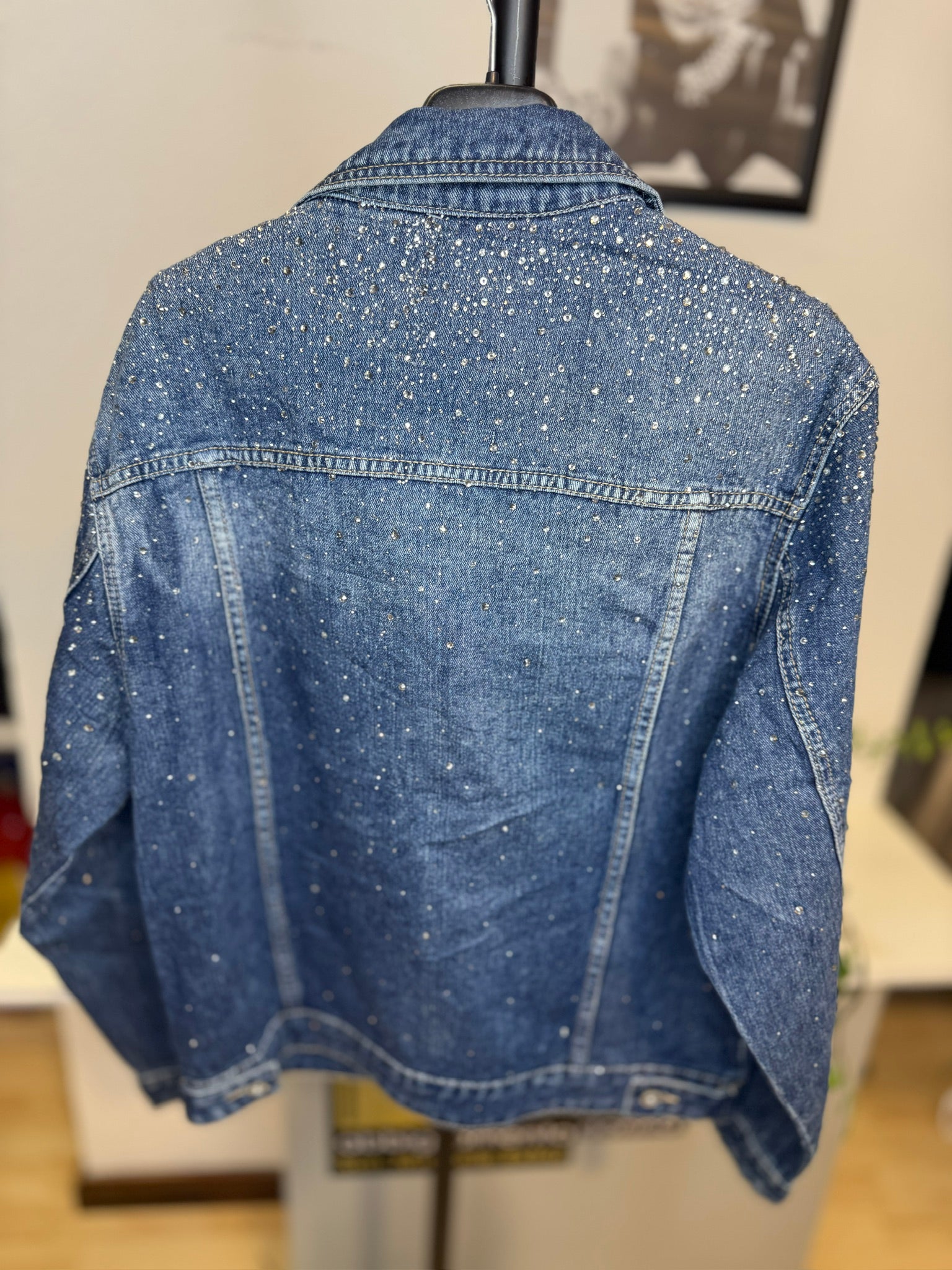 Giacca in jeans morbida con brillantini