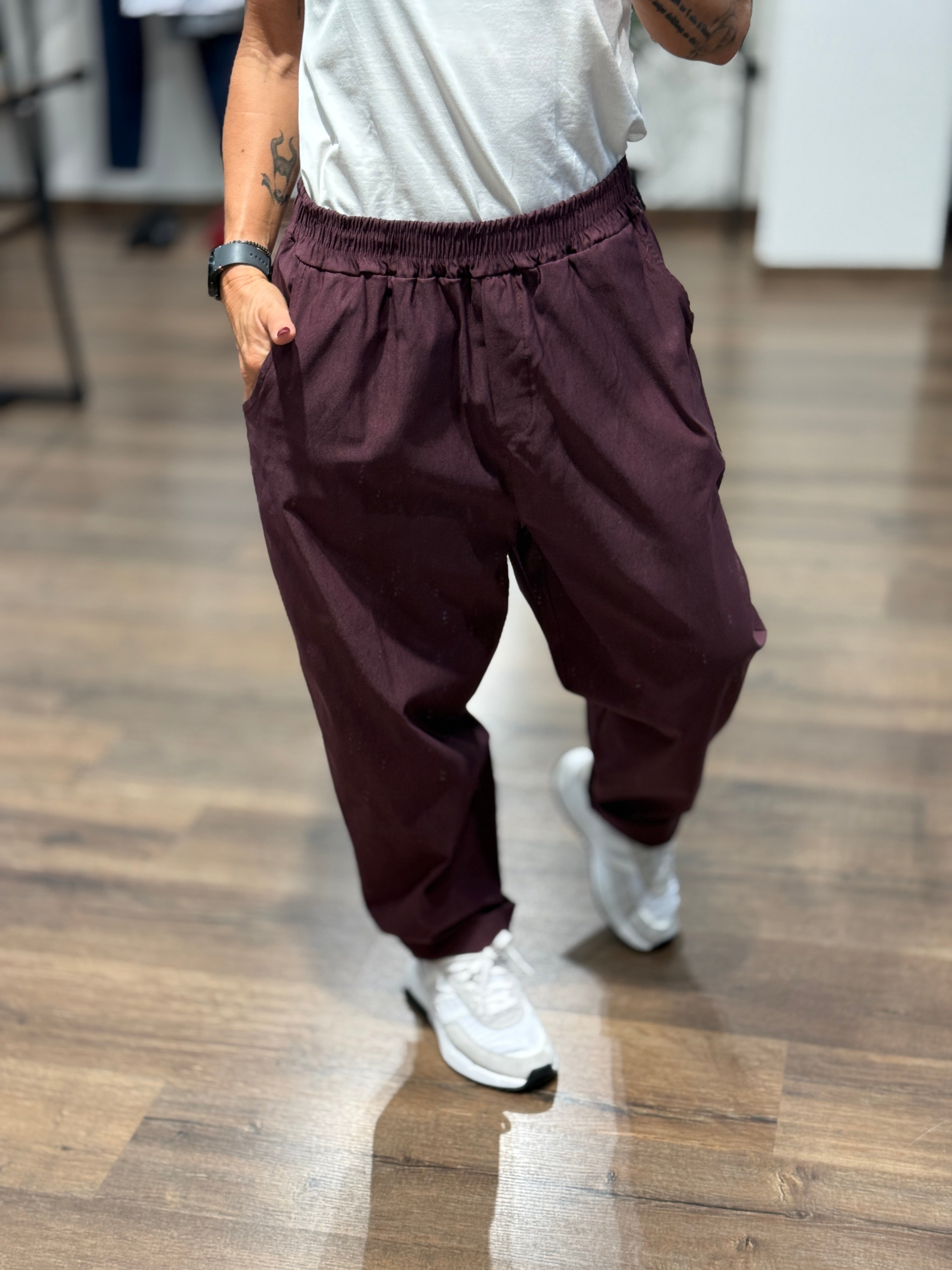 Pantalone con elastico baggie morbido