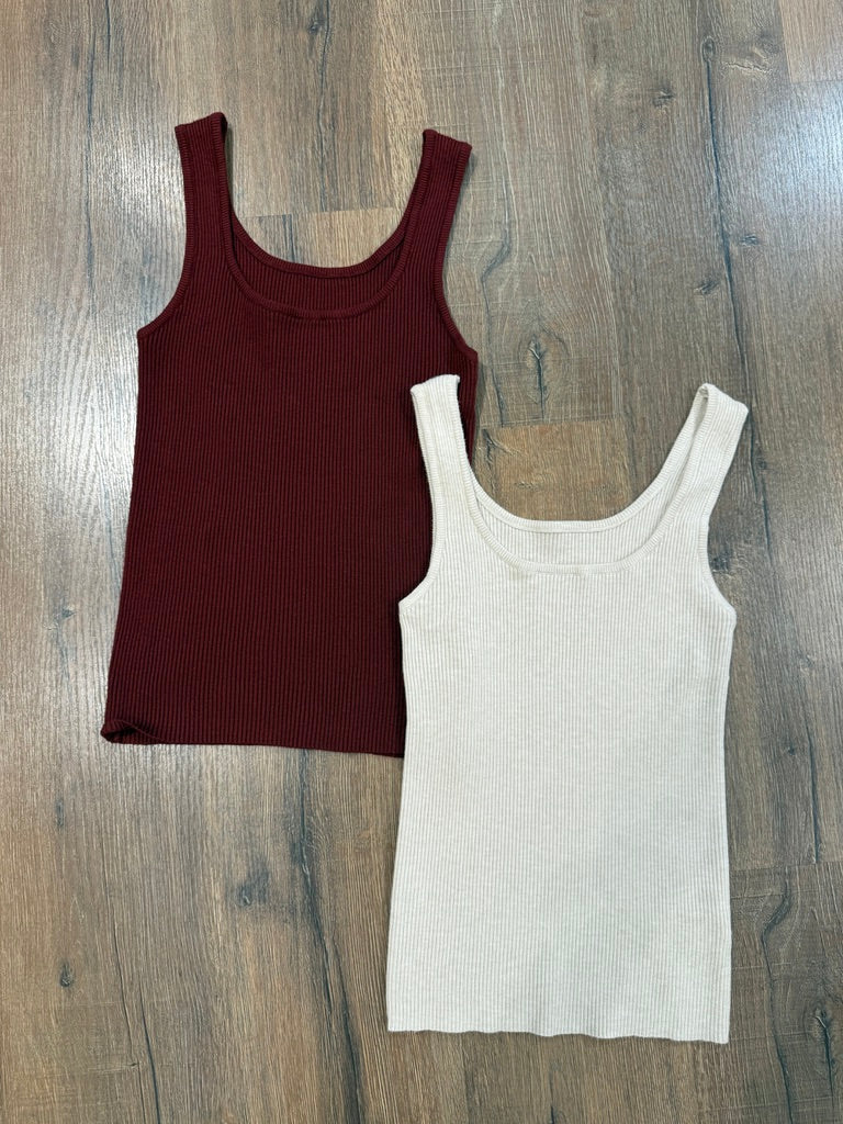 T-shirt senza maniche a costina