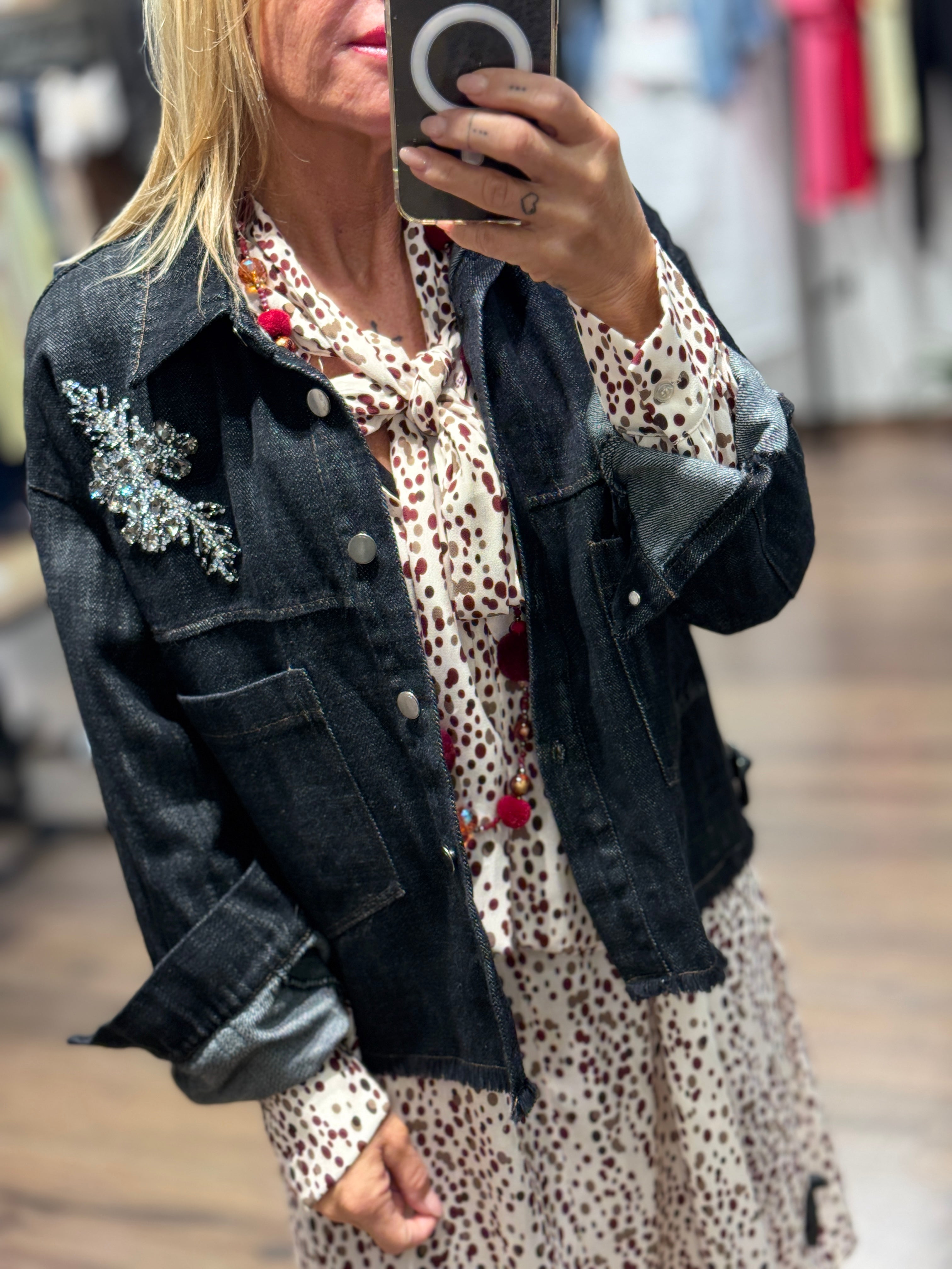 Giacca in Jeans con ricamo