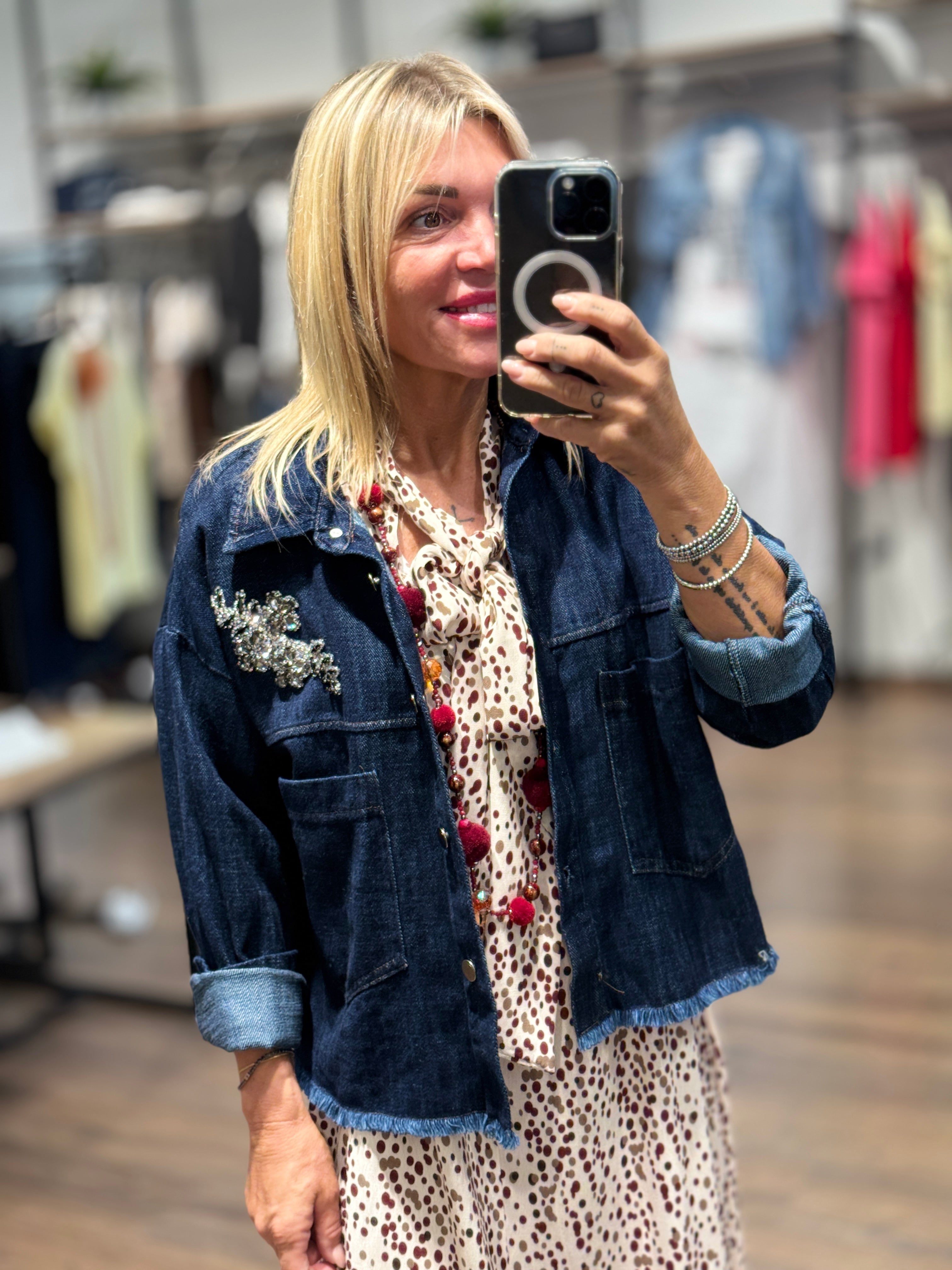 Giacca in Jeans con ricamo
