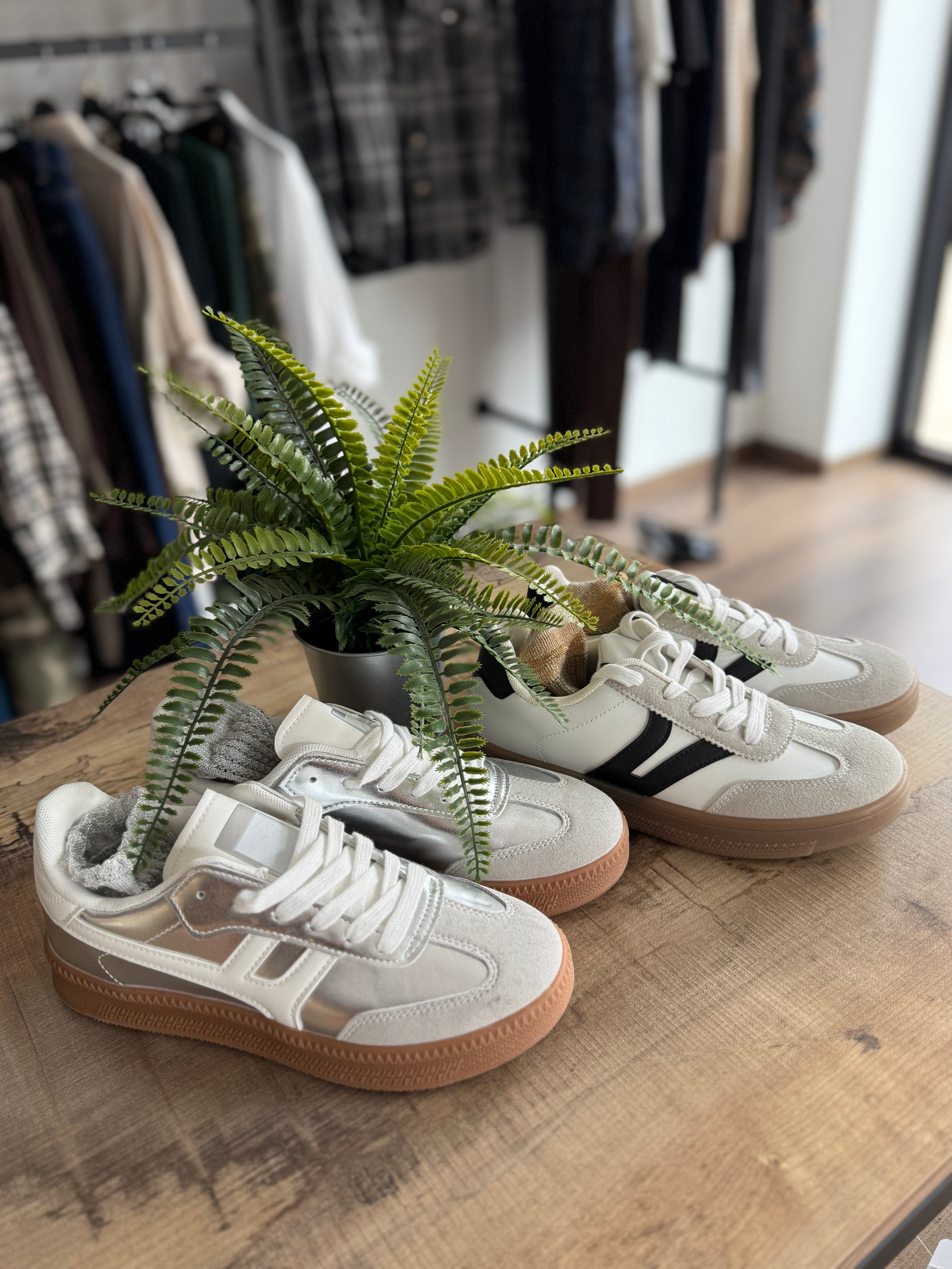 Sneakers inserti argento
