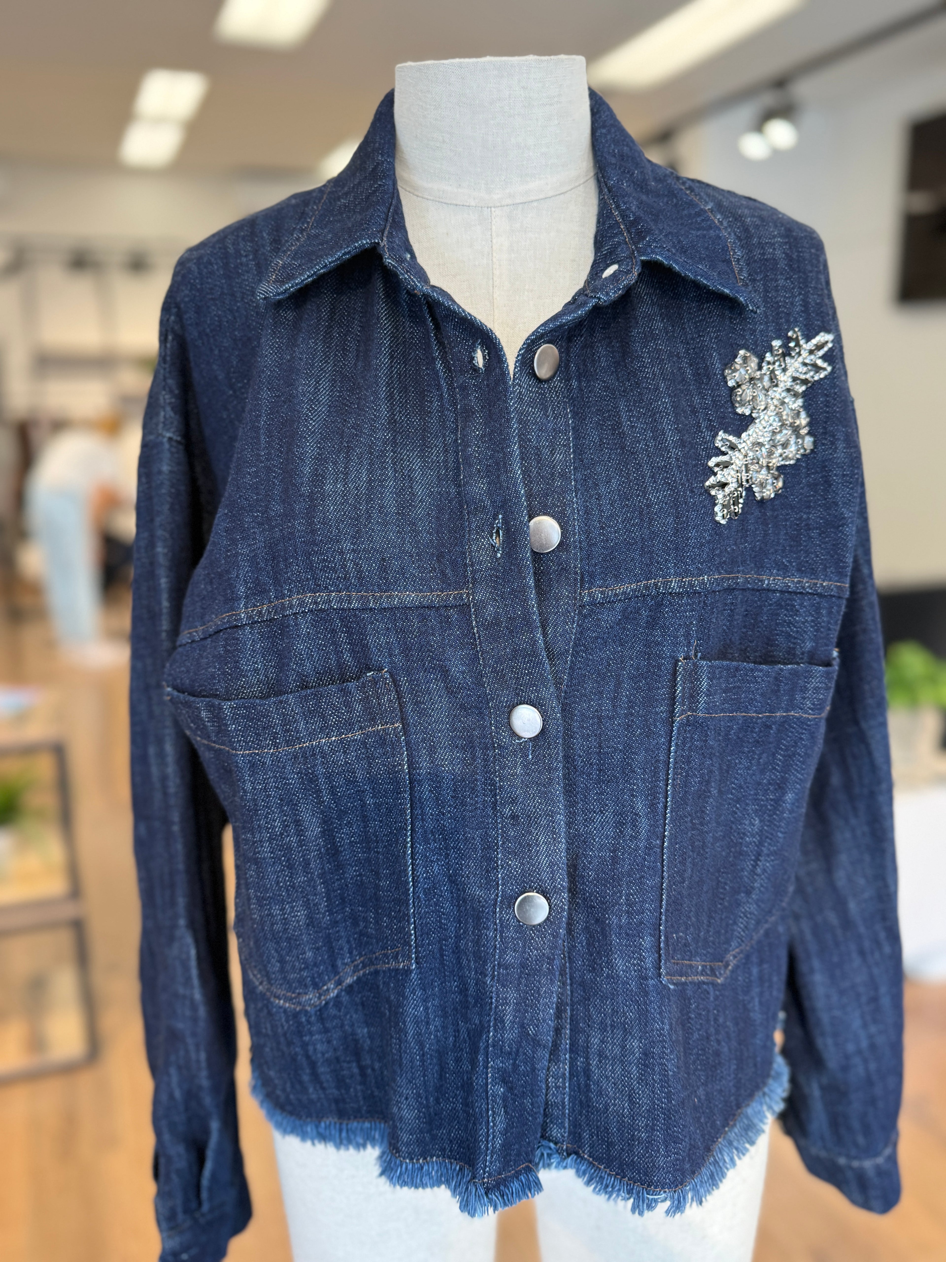 Giacca in Jeans con ricamo