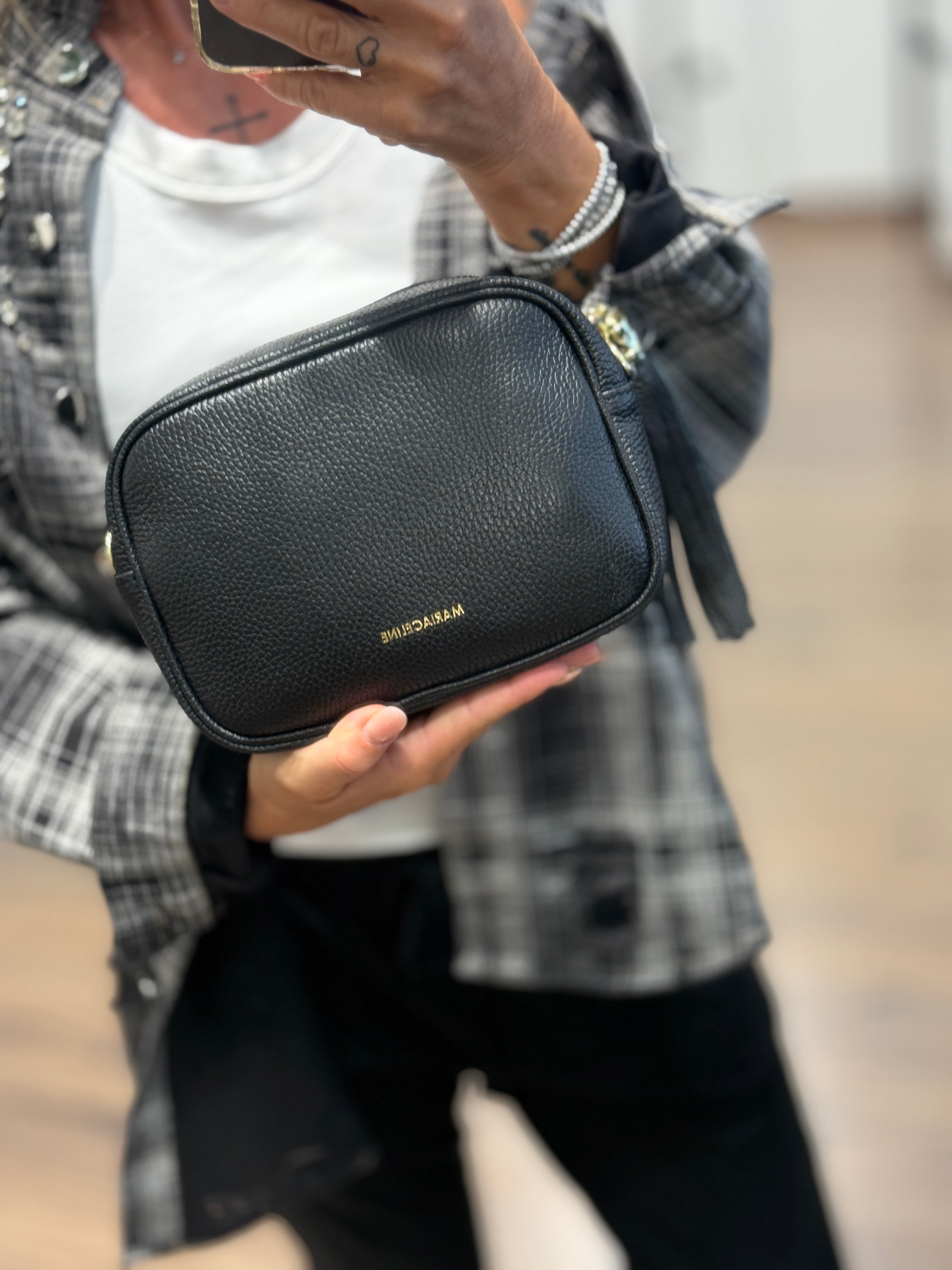 Mini bag con tracolla in pelle