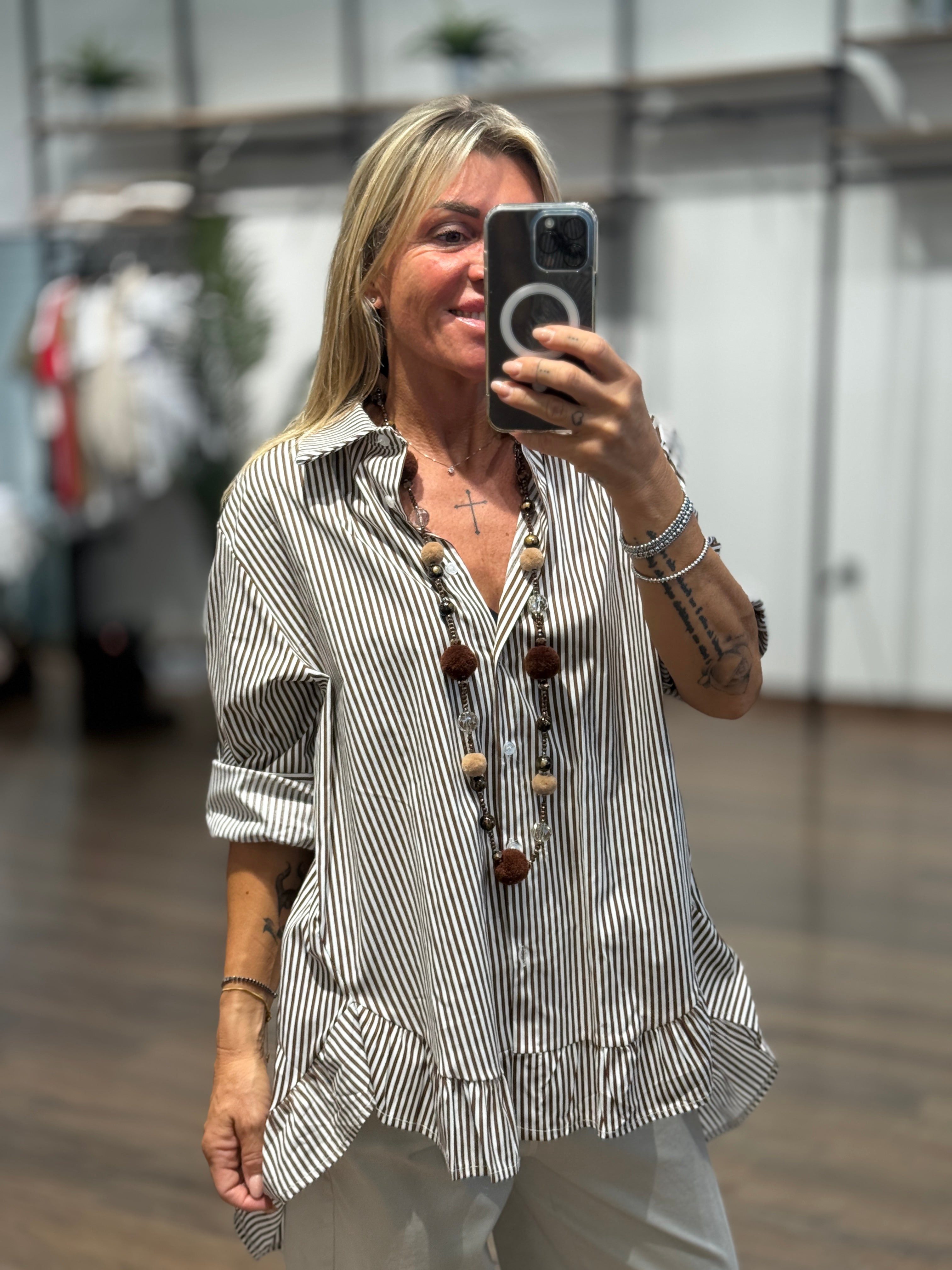 Collana con sfere in tessuto