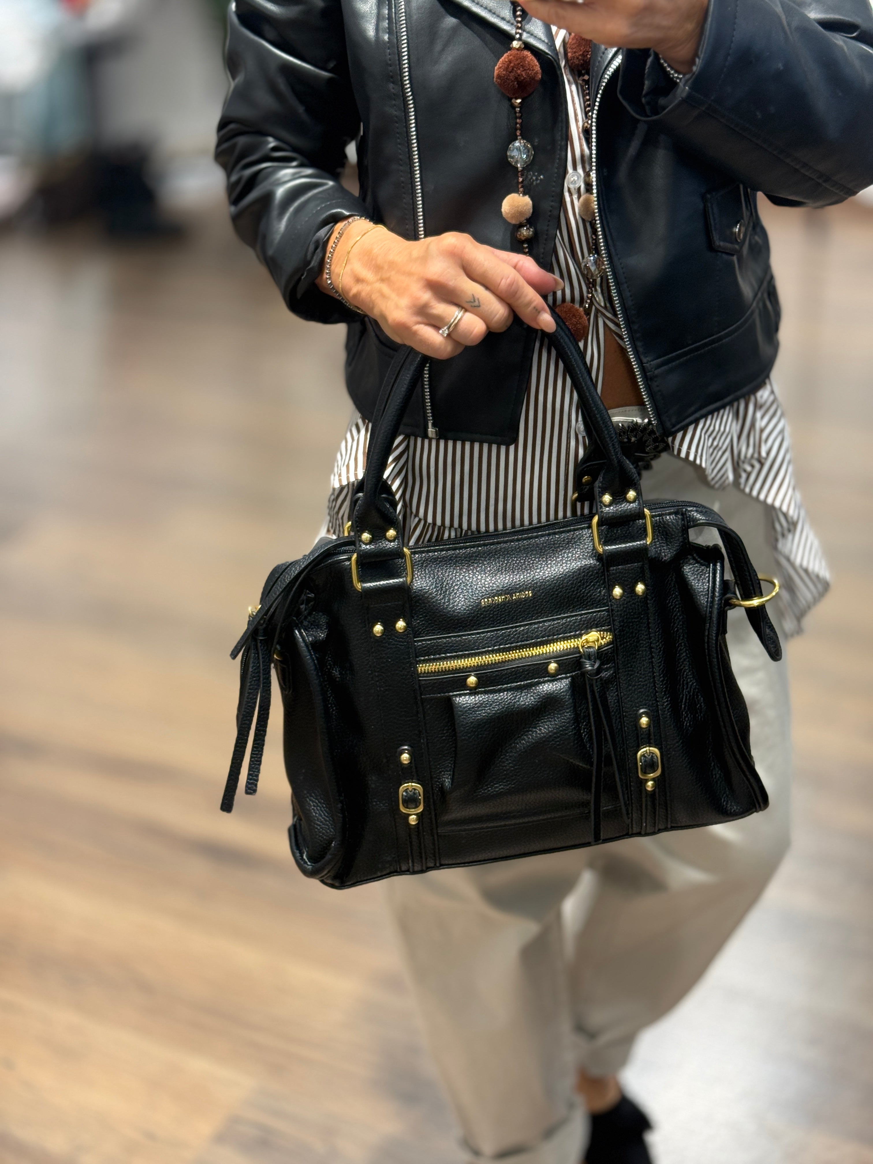 Borsa con tracolla in ecopelle